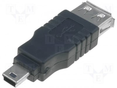 Преходник USB-BF/MUSB Адаптер; USB 2.0; USB A гнездо, USB B mini щепсел